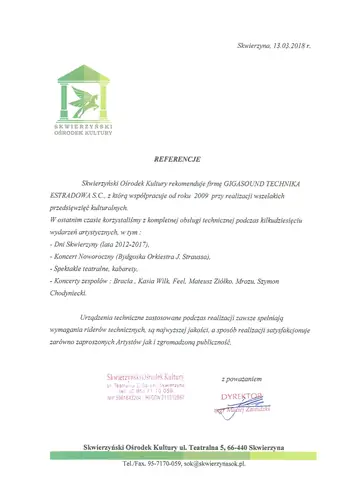 List referencyjny dla GIGASOUND